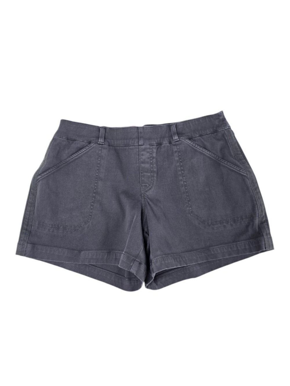 SPANX Stretch Twill Shorts, Grey, Pull On, Shaping, Size XL